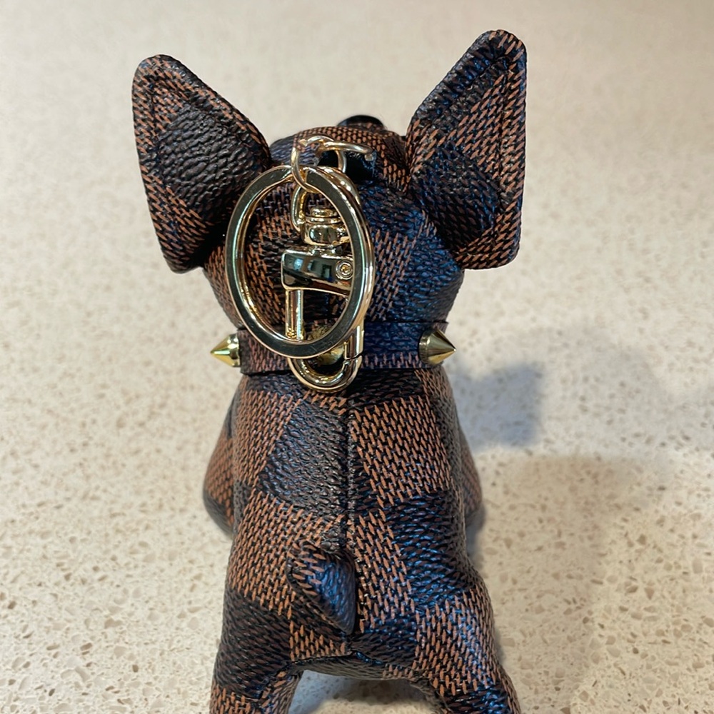 NEW LUX Inspired Vegan Leather Frenchie Dog Bag Charm/Key Chain - Picture 3 of 7